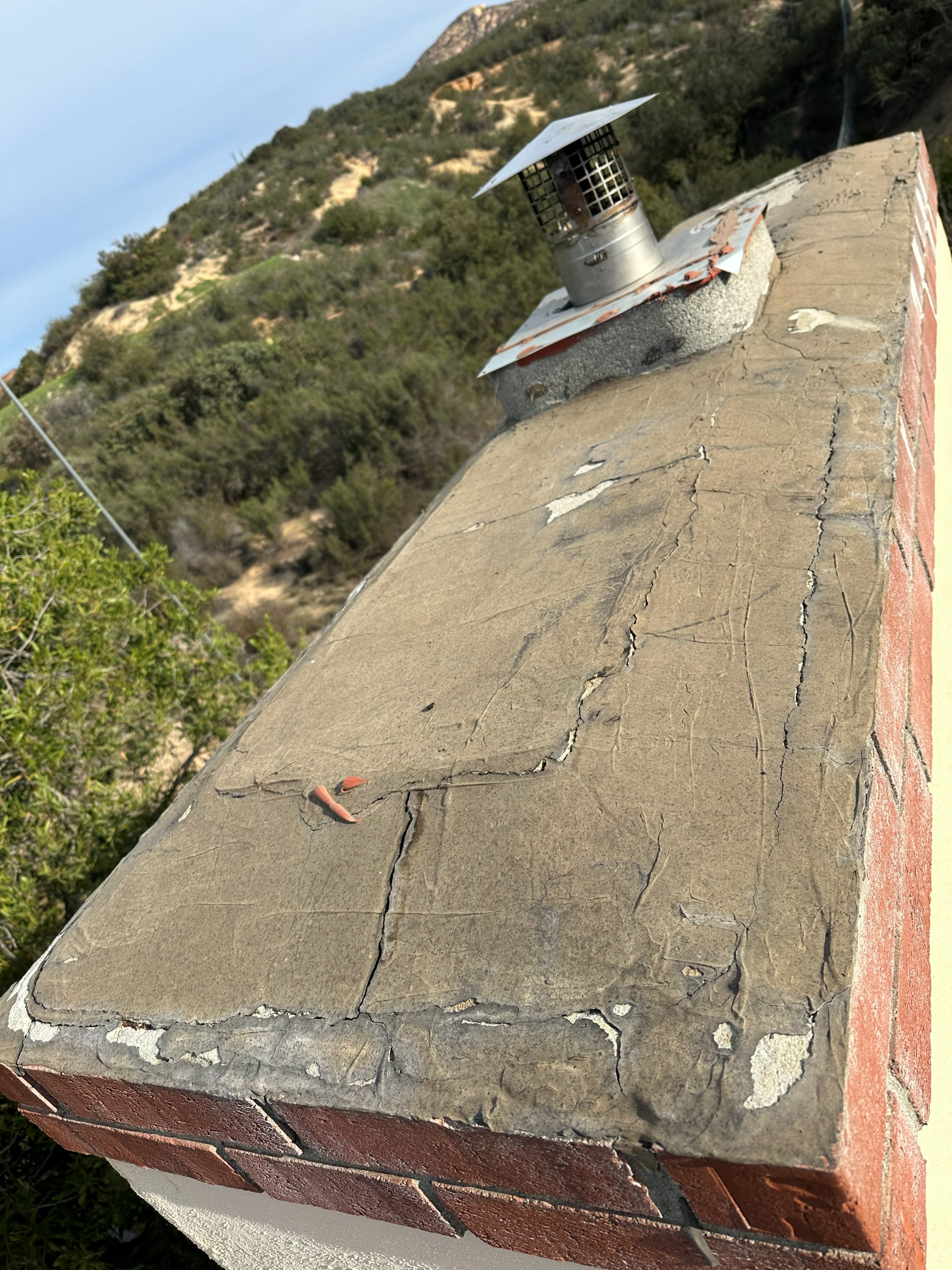 Cracked chimney crown